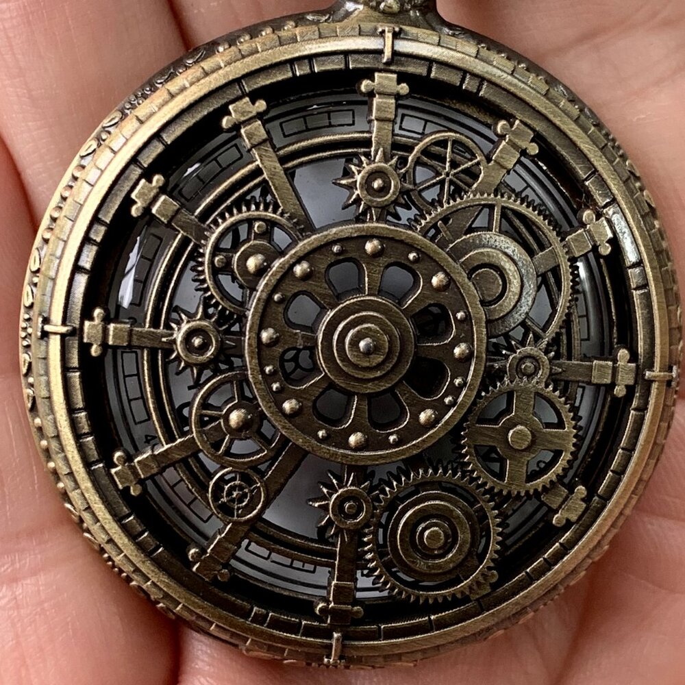 Vintage Style Copper Quartz Pocket Watch - Picture 3 of 11
